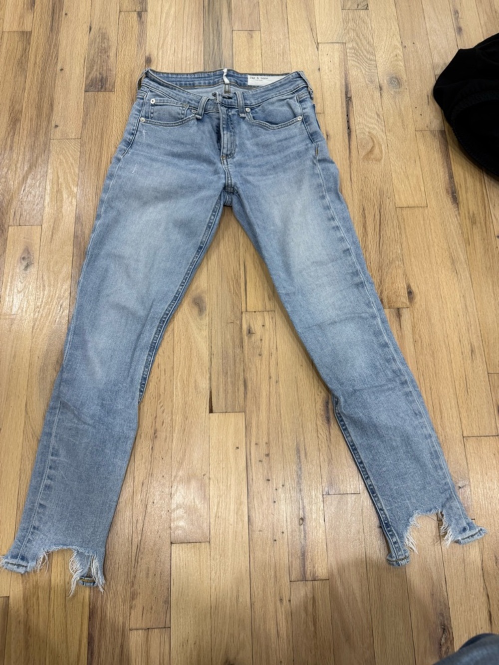 rag & bone Light Blue Distressed Skinny Jeans - Women's